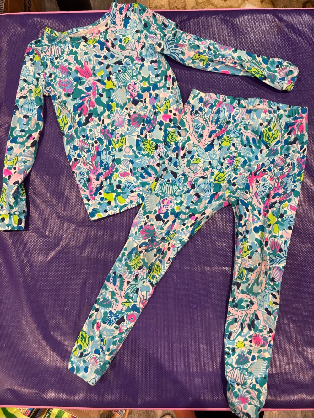 Lilly Pulitzer Girls' Floral Sea Print Leggings Set - (Selling Together)